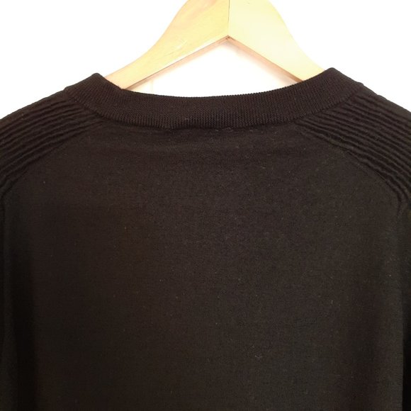 Talbots Merino Wool Crew Neck Sweater with Pleated Shoulders Black Size 2X - Picture 7 of 13
